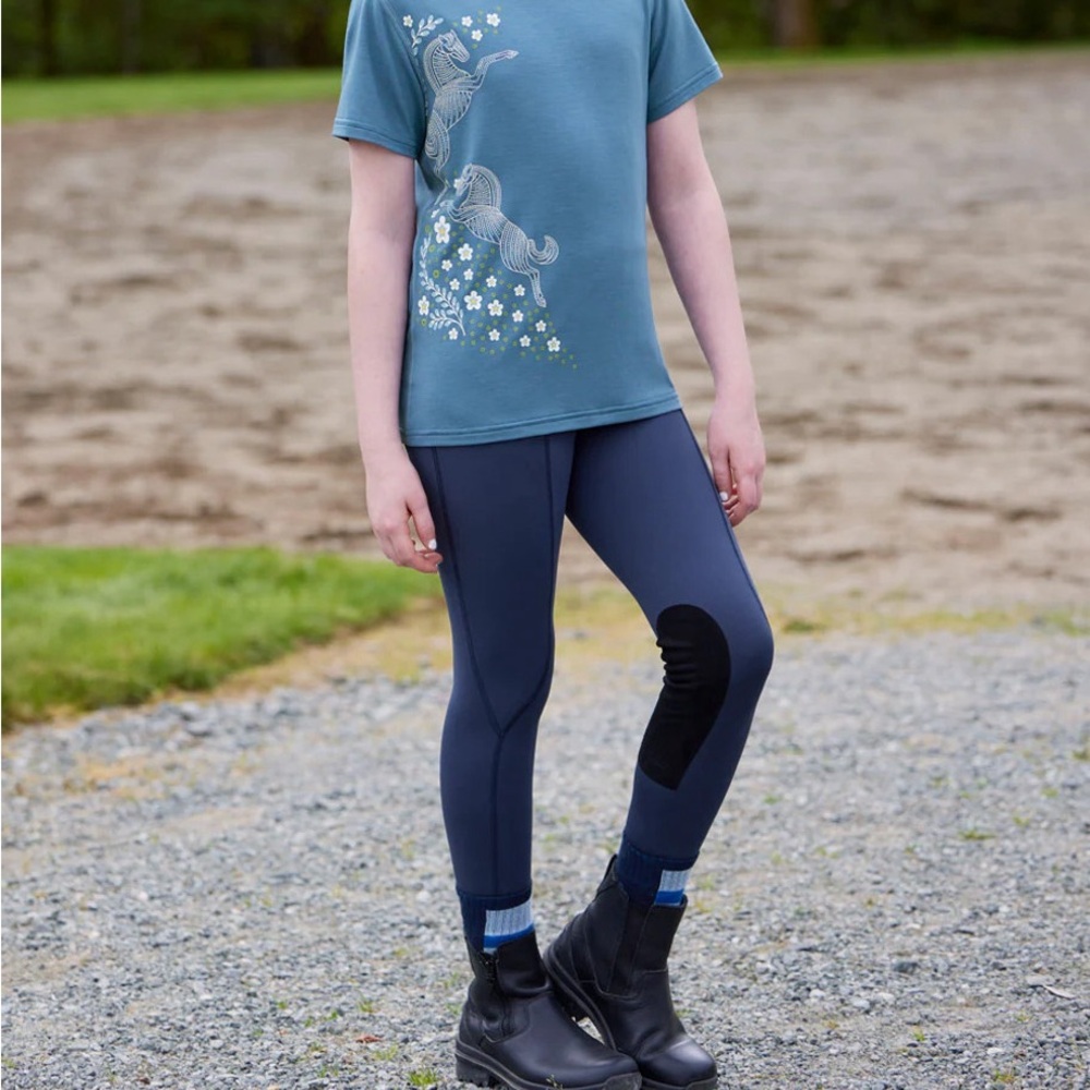 Kerrits Kids Performance Knee Patch Pocket Tight in Nightsky Size M